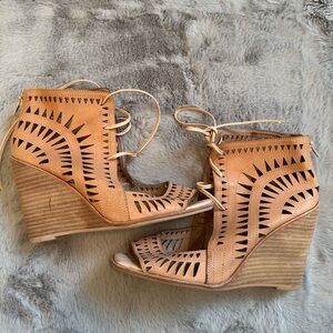 Jeffrey Campbell nude wedges. Size 10